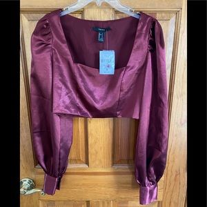 Forever 21 Burgundy Crop Top